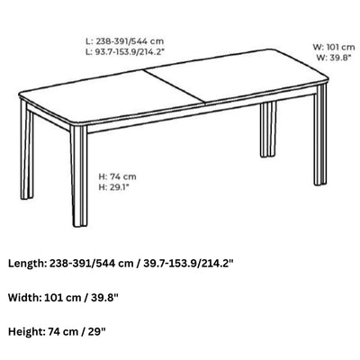 Skovby #108 Extendable Dining Table Dimensions - Skovby | Milola