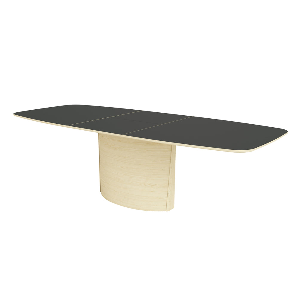 Skovby #117 Dining Table - Boatshaped Dining Table in Oak White Oil with Black Laminate Top - Skovby | Milola