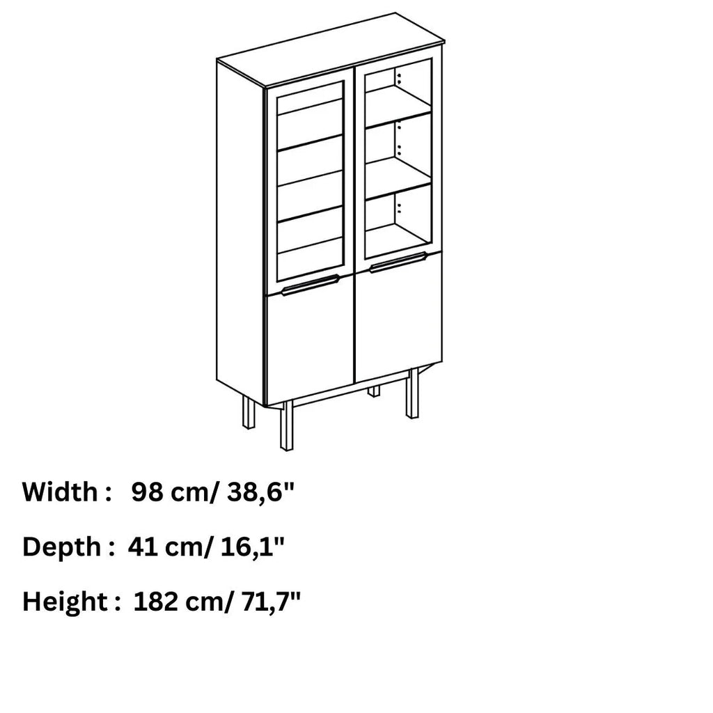 Skovby #307 Display Cabinet Dimensions - Skovby | Milola