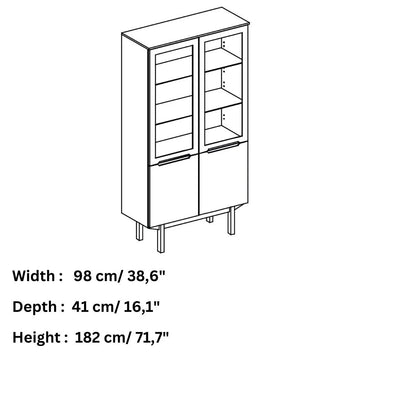 Skovby #307 Display Cabinet Dimensions - Skovby | Milola