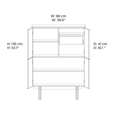 Skovby #308 Cabinet Dimensions - Skovby | Milola