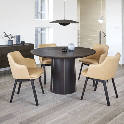 Skovby #33 Extendable Round Dining Table in Smoked Oak Lacquer - Skovby | Milola