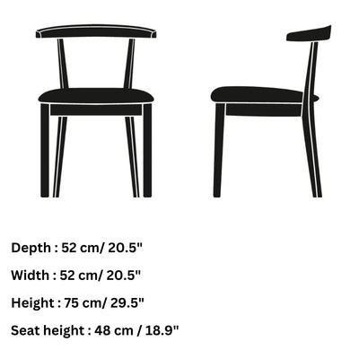 Skovby #52 Dining Chair Dimensions - Skovby | Milola