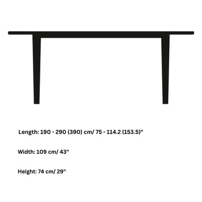 Skovby #78 Oval Extendable Dining Table Dimensions - Skovby | Milola