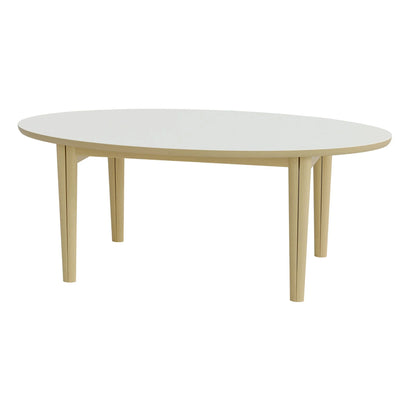 Skovby #78 Oval Extendable Dining Table in Oak White Oil  with White Laminate Top - Skovby | Milola