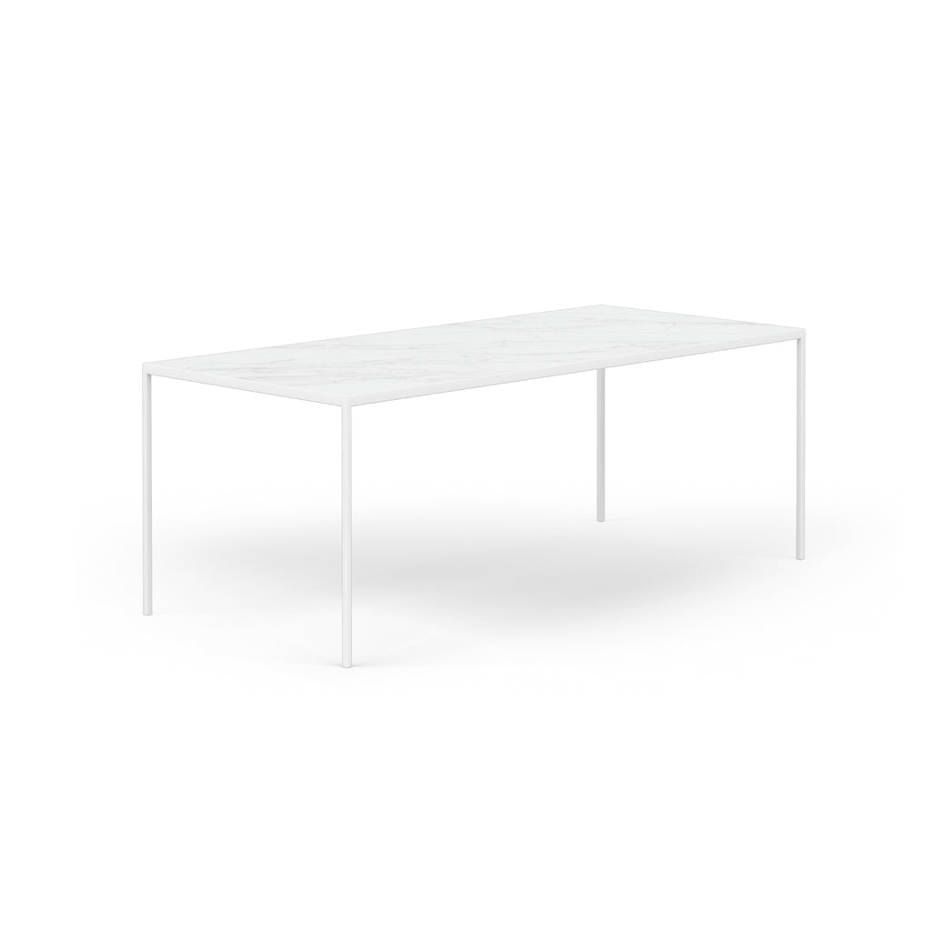 ANDOR Ceramic/Marble Dining Table - White with Statuario 931 Top - Milola