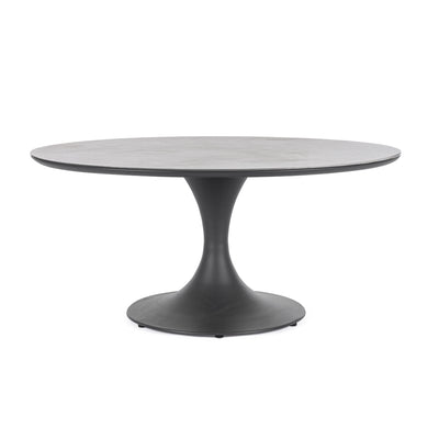 ARNOLD Round Sintered Stone Outdoor Dining Table in Anthracite - Bizzotto | Milola