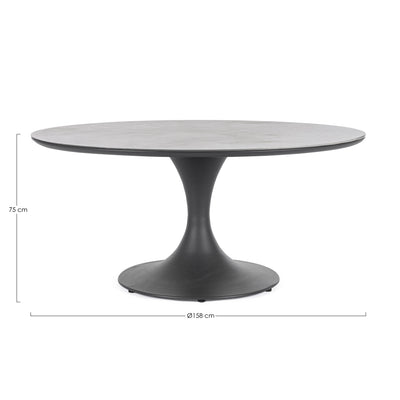 ARNOLD Round Sintered Stone Outdoor Dining Table Dimensions - Bizzotto | Milola