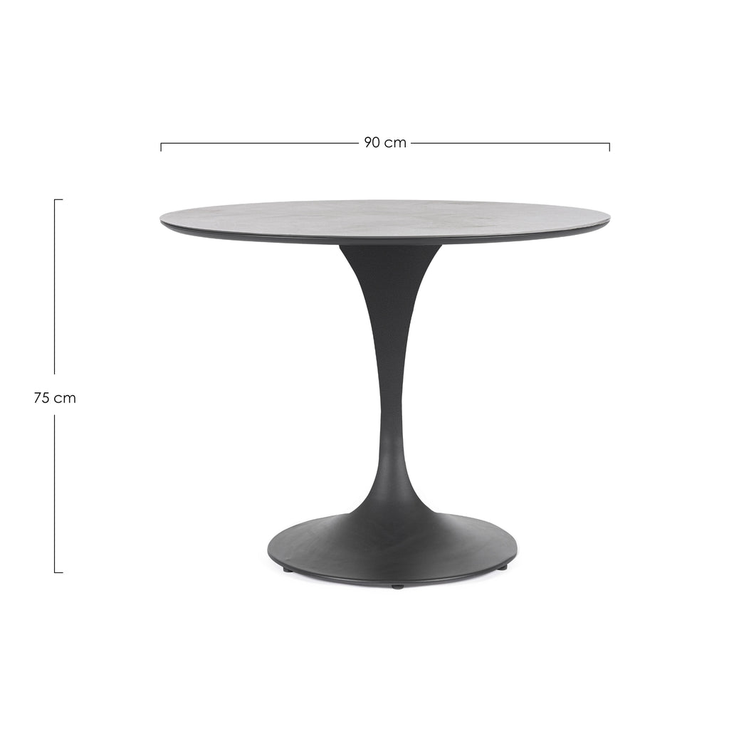 ARNOLD Round Sintered Stone Outdoor Dining Table Dimensions - Bizzotto | Milola