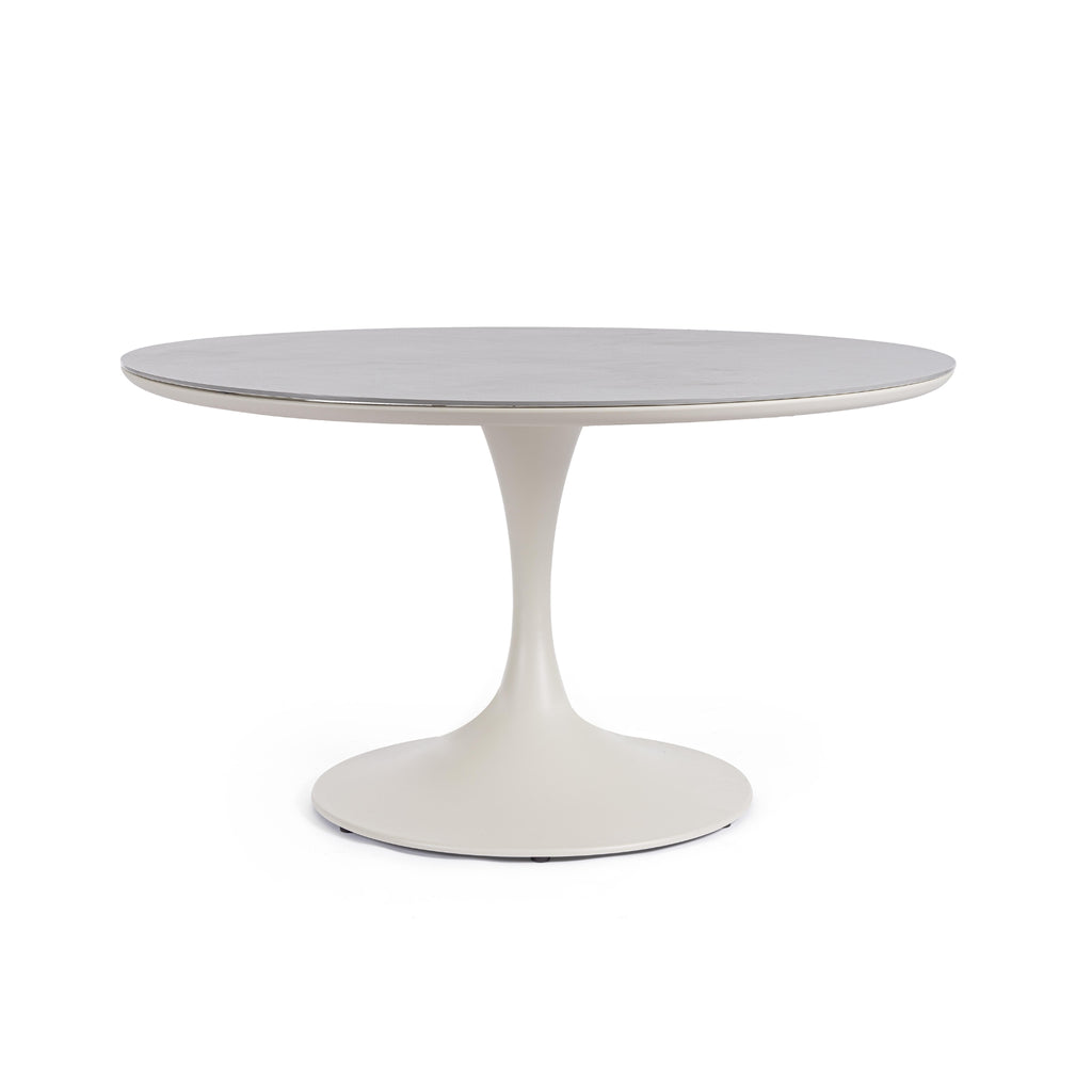 ARNOLD Round Sintered Stone Outdoor Dining Table in Pelican - Bizzotto | Milola