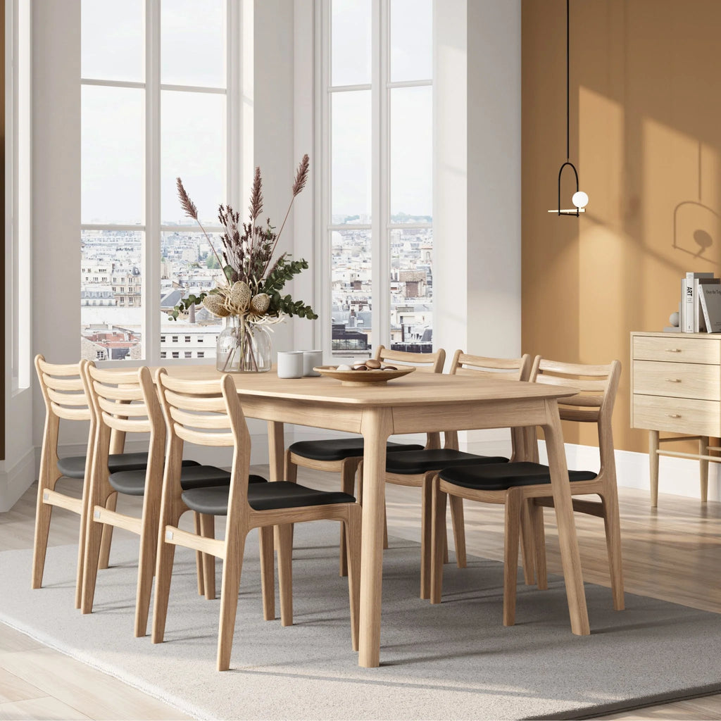 CASØ 703 Solid Wood Extendable Dining Table in White Oiled Oak - CASØ | Milola