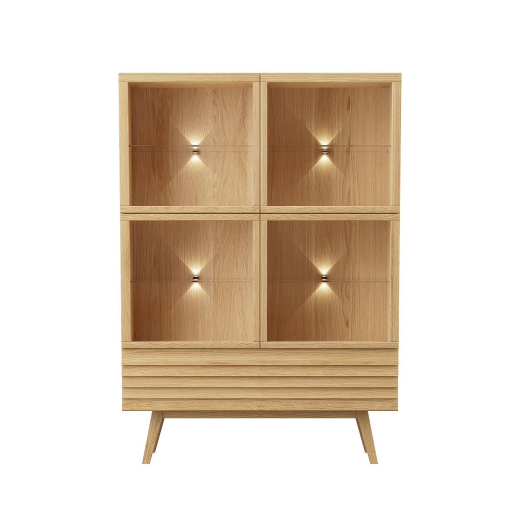 CASØ 777 Oak Highboard in Natural Oiled Oak with Sloping Legs - CASØ | Milola