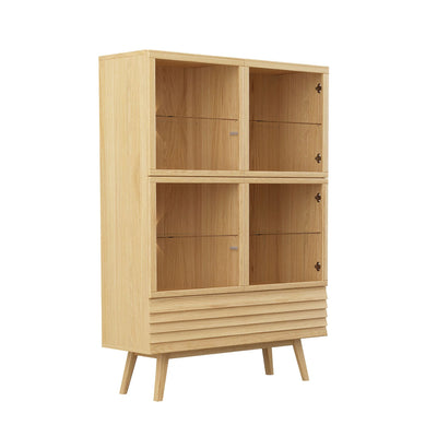 CASØ 777 Oak Highboard in Natural Oiled Oak with Sloping Legs - CASØ | Milola