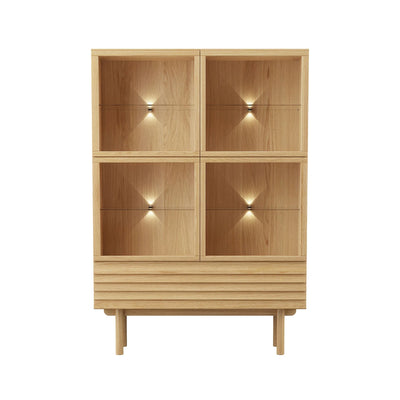 CASØ 777 Oak Highboard in Natural Oiled Oak with Straight Legs - CASØ | Milola