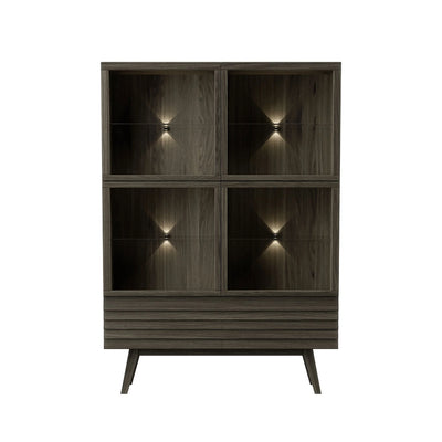 CASØ 777 Oak Highboard in Smoked Oiled Oak with Sloping Legs - CASØ | Milola