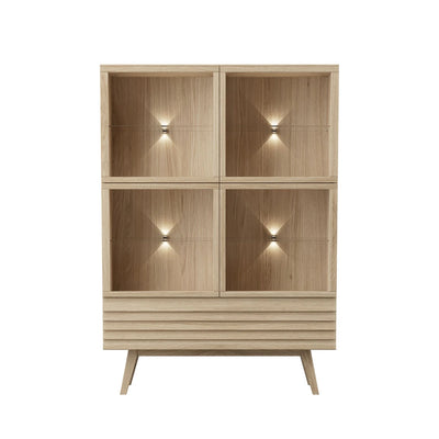 CASØ 777 Oak Highboard in White Oiled Oak with Sloping Legs - CASØ | Milola