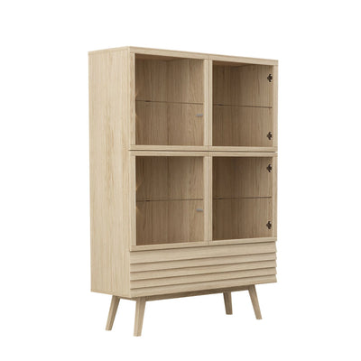 CASØ 777 Oak Highboard in White Oiled Oak with Sloping Legs - CASØ | Milola