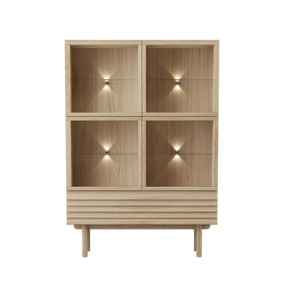 CASØ 777 Oak Highboard in White Oiled Oak with Straight Legs - CASØ | Milola