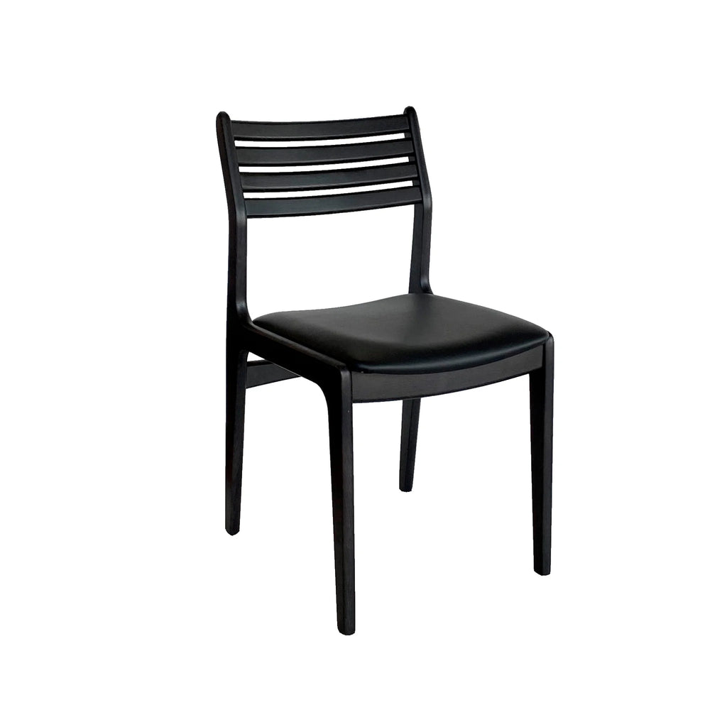 CASØ ANNE Dining Chair in Black Stained Oak with Black Leather - CASØ | Milola