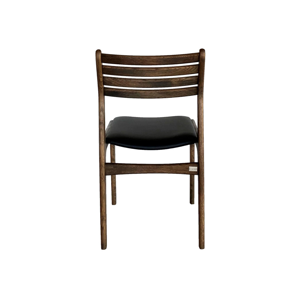 CASØ ANNE Dining Chair in Smoked Oiled Oak with Black Leather - CASØ | Milola