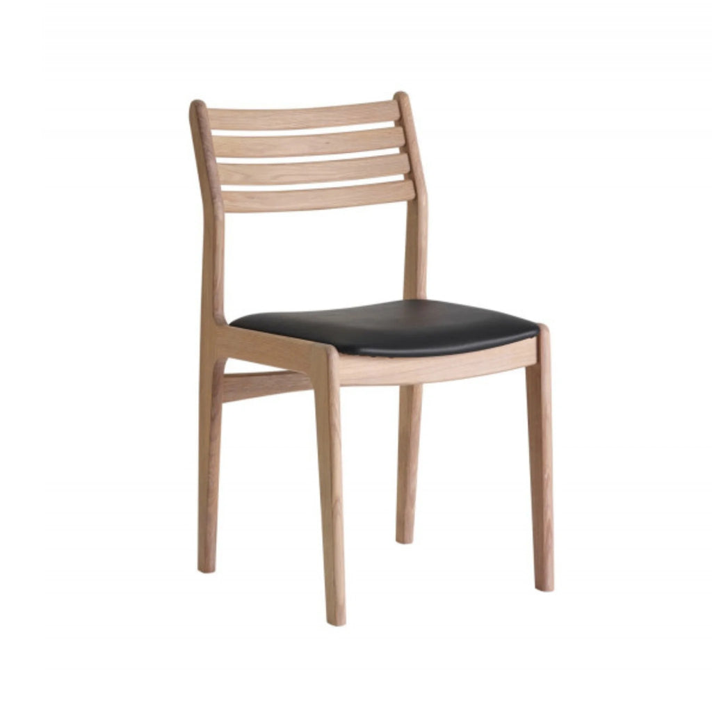 CASØ ANNE Dining Chair in White Oiled Oak with Black Leather - CASØ | Milola