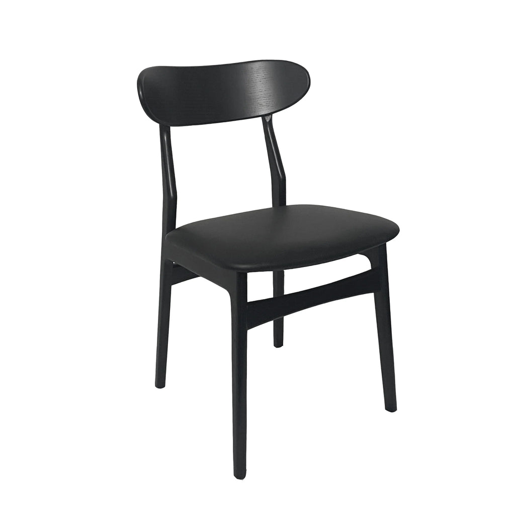 CASØ BONN Dining Chair in Black Stained Oak with Black Leather - CASØ | Milola