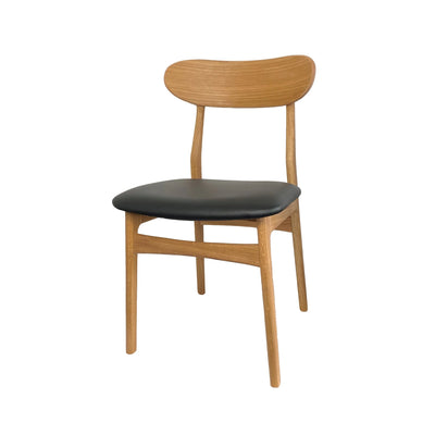 CASØ BONN Dining Chair in Natural Oiled Oak with Black Leather - CASØ | Milola