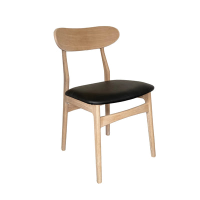 CASØ BONN Dining Chair in White Oiled Oak with Black Leather - CASØ | Milola