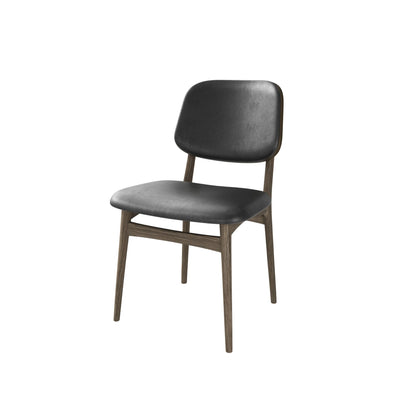 CASØ CARL Dining Chair in Smoked Oiled Oak with Black Leather - CASØ | Milola