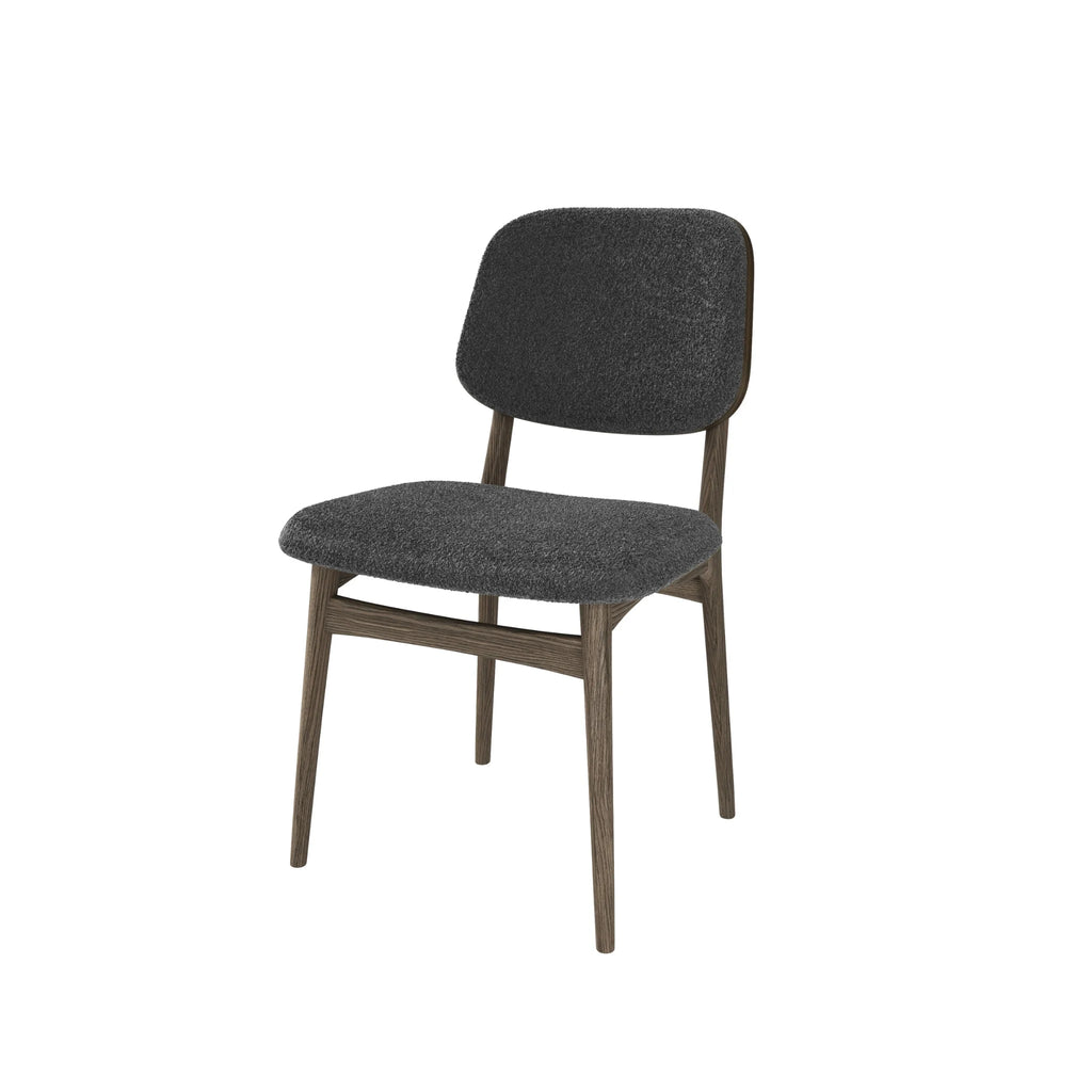 CASØ CARL Dining Chair in Smoked Oiled Oak with Grey Leather - CASØ | Milola