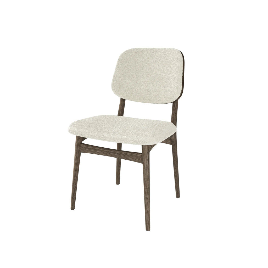 CASØ CARL Dining Chair in Smoked Oiled Oak with White Fabric - CASØ | Milola