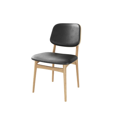 CASØ CARL Dining Chair in White Oiled oak with Black Leather - CASØ | Milola