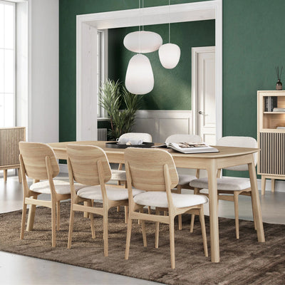 CASØ CARL Dining Chair in White Oiled Oak with White Fabric - CASØ | Milola