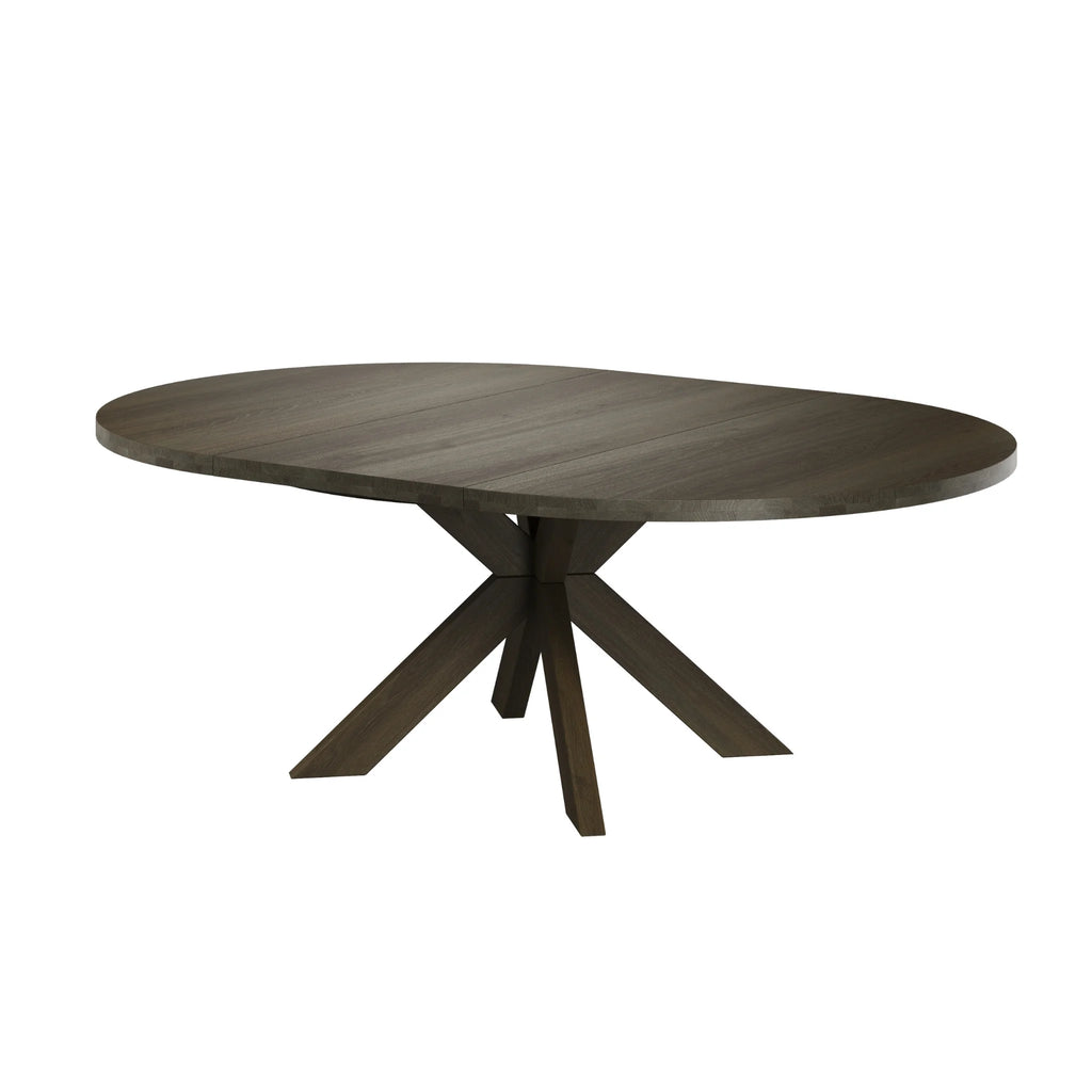 Caso Gro Solid Wood Extendable Round Dining Table in Smoked oak - Caso | Milola