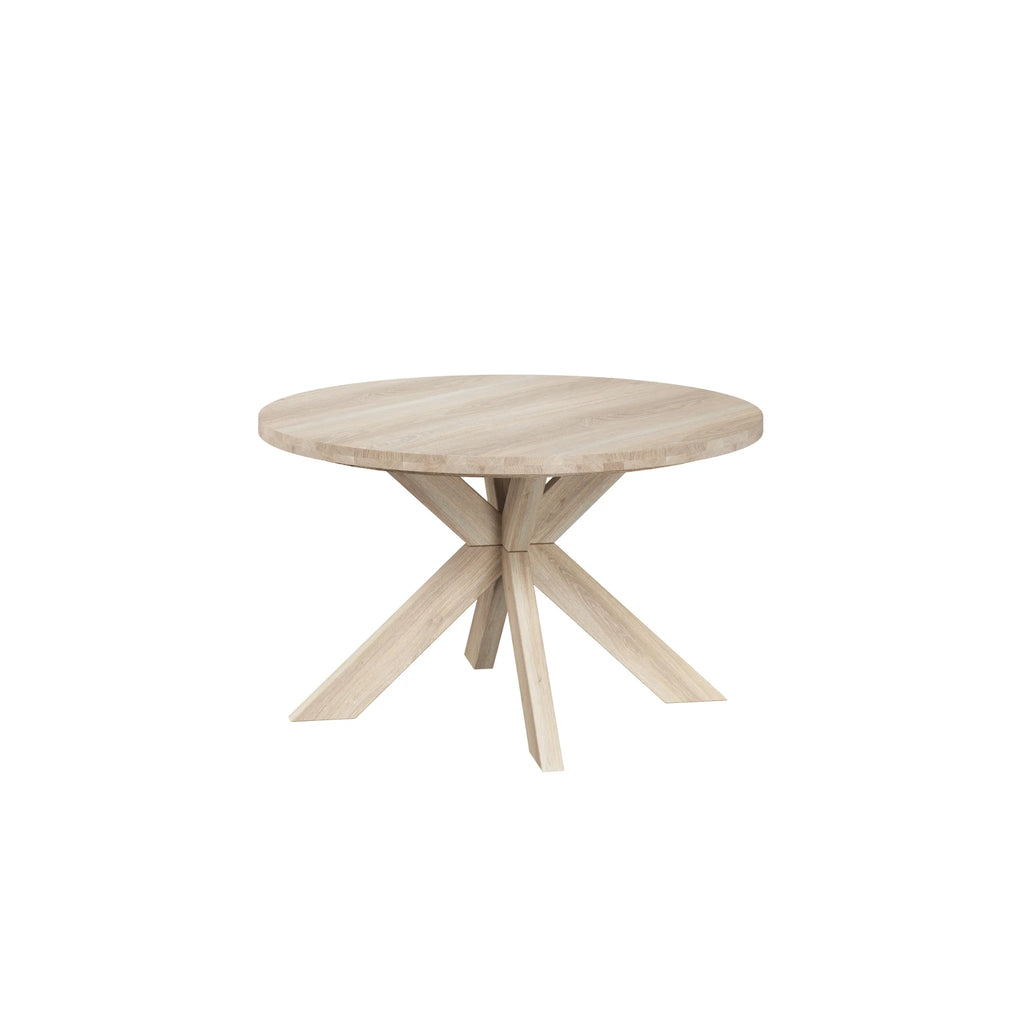 Caso Gro Solid Wood Extendable Round Dining Table in White oak - Caso | Milola