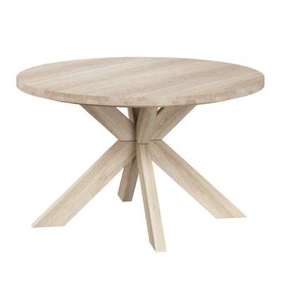 Caso Gro Solid Wood Extendable Round Dining Table in White oak - Caso | Milola