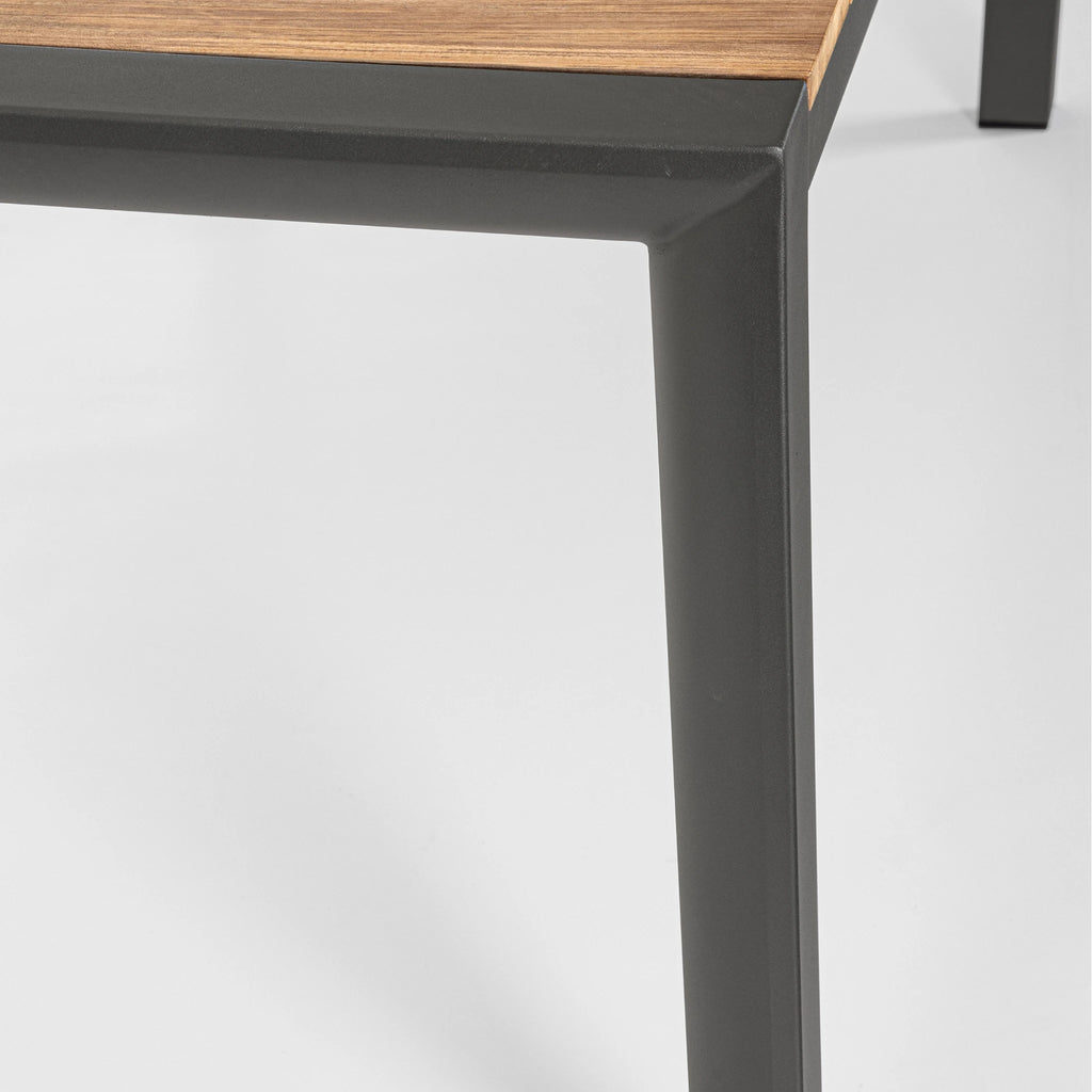 CAMERON Teak Outdoor Dining Table in Charcoal - Bizzotto | Milola