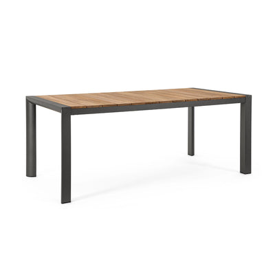 CAMERON Teak Outdoor Dining Table in Charcoal - Bizzotto | Milola