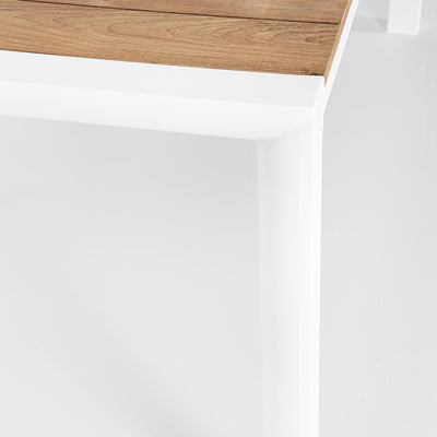 CAMERON Teak Outdoor Dining Table in White - Bizzotto | Milola