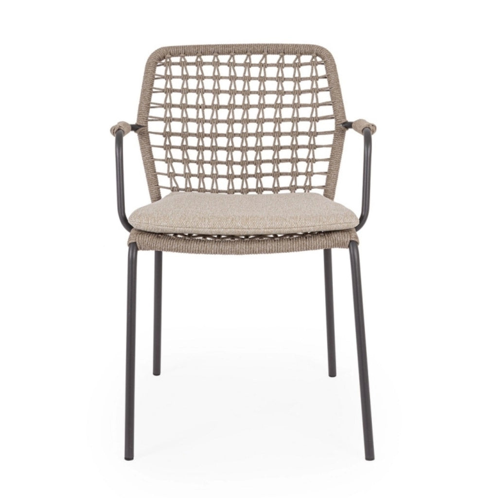 CANAR Outdoor Dining Chairs in Anthracite/Beige - Bizzotto | Milola