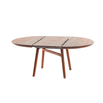 DASH Round Extendable Dining Table in American Walnut Natural Soap - Artisan | Milola