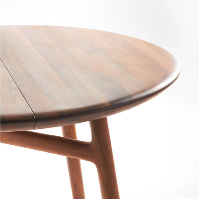 DASH Round Extendable Dining Table in American Walnut Natural Soap - Artisan | Milola