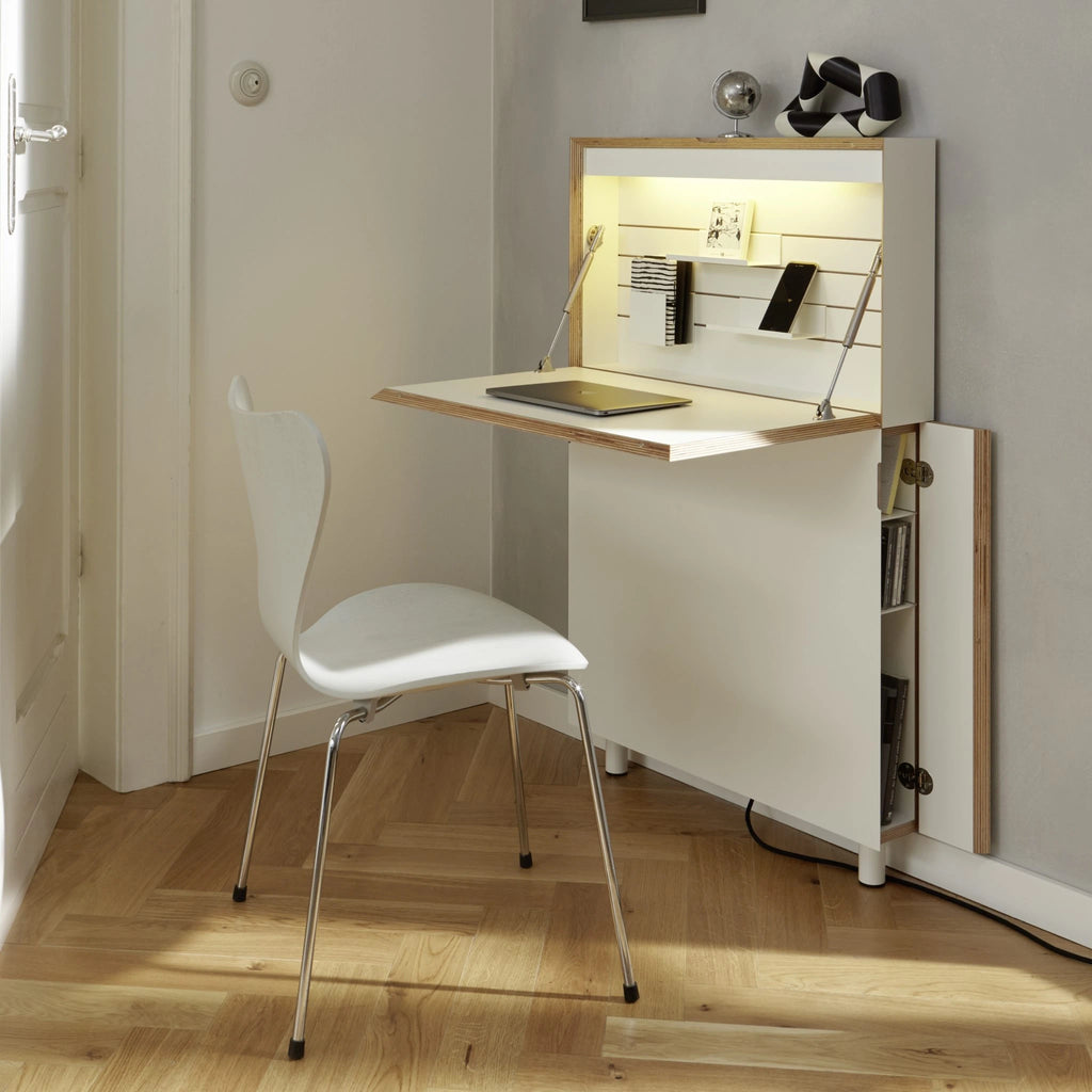 FLATMAT Desk - Foldable Desk in White - Minimalist Design - Müller Small Living | Milola