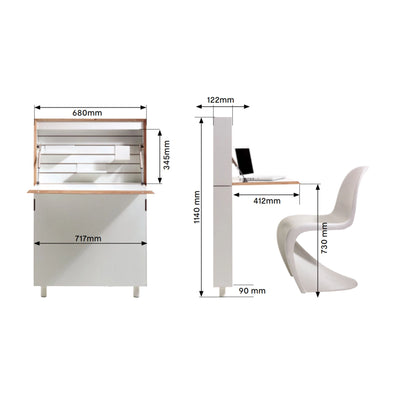 FLATMAT Desk - Foldable Desk in White - Minimalist Design - Müller Small Living | Milola