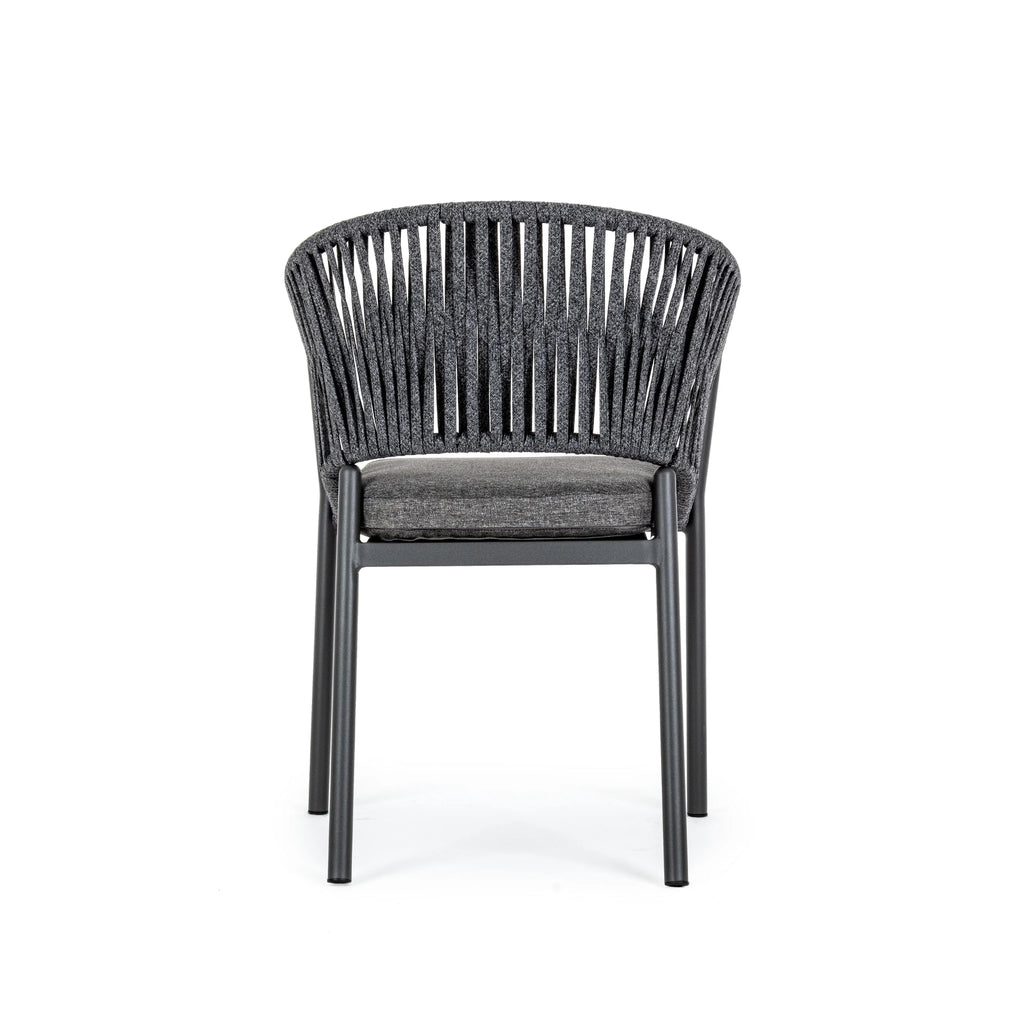 FLORENCIA Outdoor Dining Chair in Charcoal - Bizzotto | Milola