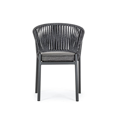 FLORENCIA Outdoor Dining Chair in Charcoal - Bizzotto | Milola