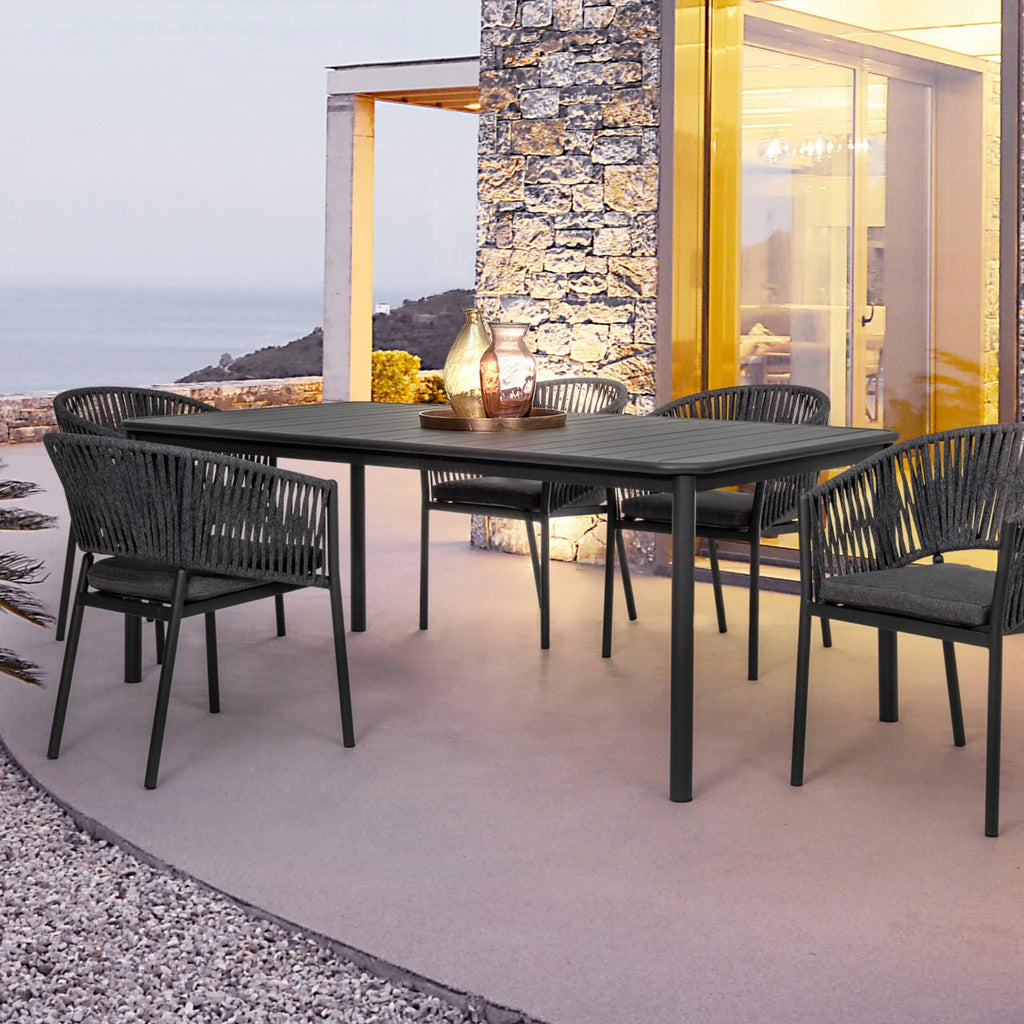 FLORENCIA Outdoor Dining Chair in Charcoal - Bizzotto | Milola