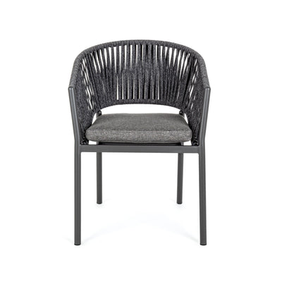 FLORENCIA Outdoor Dining Chair in Charcoal - Bizzotto | Milola