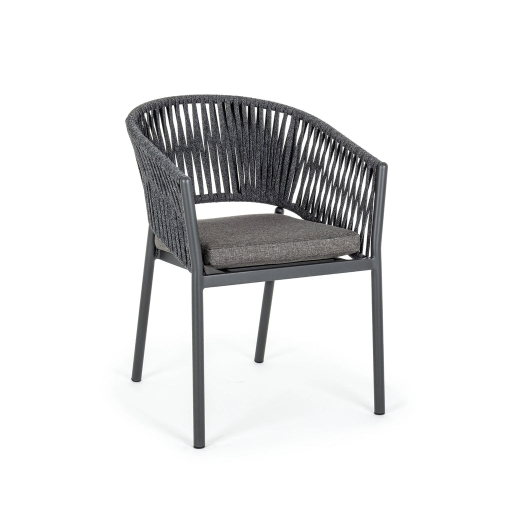 FLORENCIA Outdoor Dining Chair in Charcoal - Bizzotto | Milola