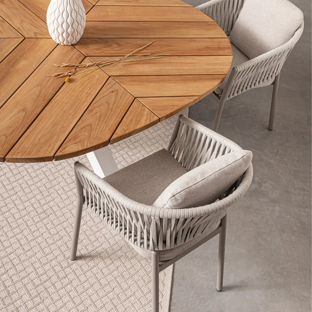 FLORENCIA Outdoor Dining Chair in Moon/Sand - Bizzotto | Milola